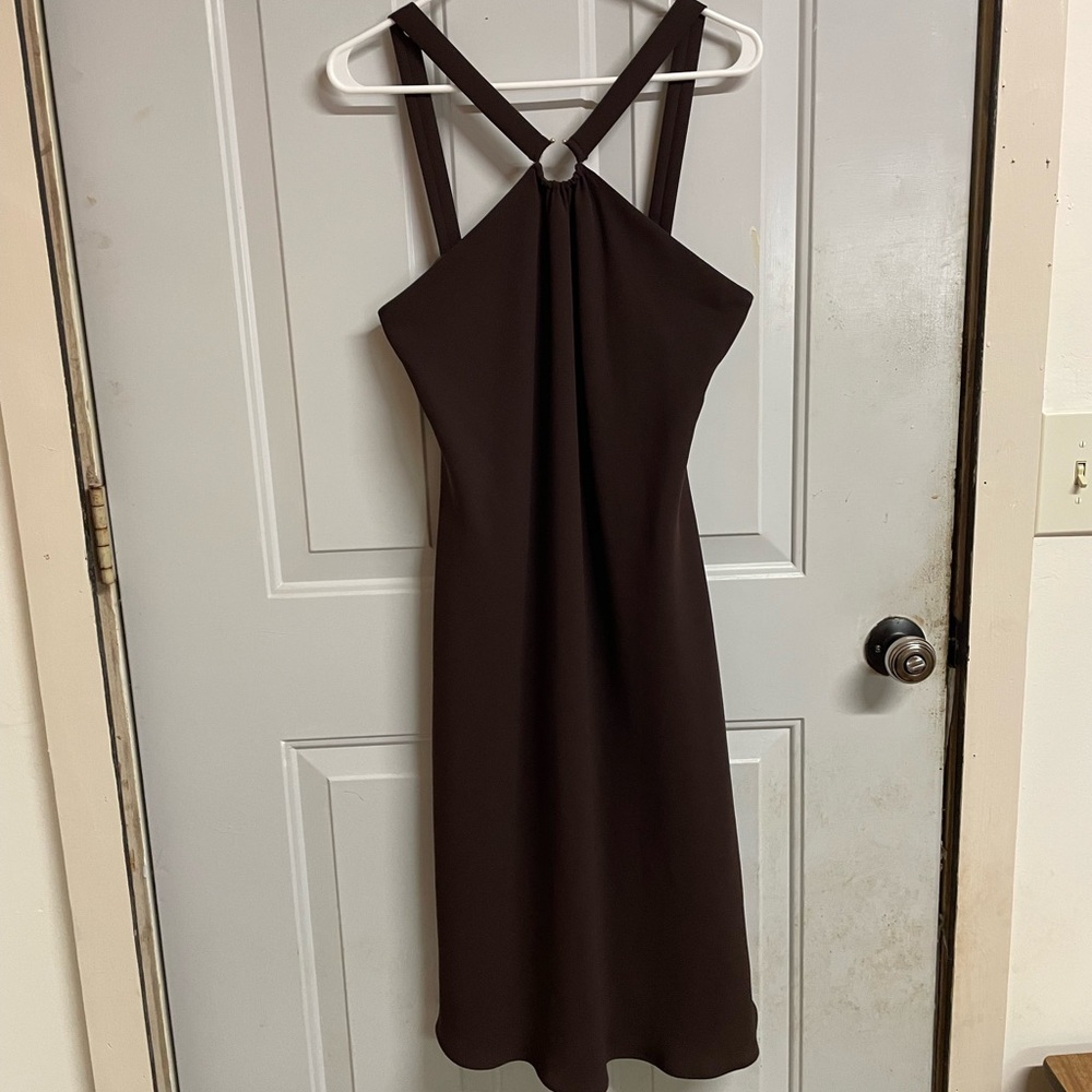 Jones Wear Chocolate Brown Backless Dress